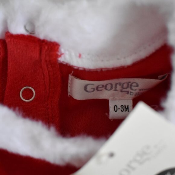 George 3-Piece Matching Christmas Holiday Dress Set 0-3 Months - Picture 5 of 5